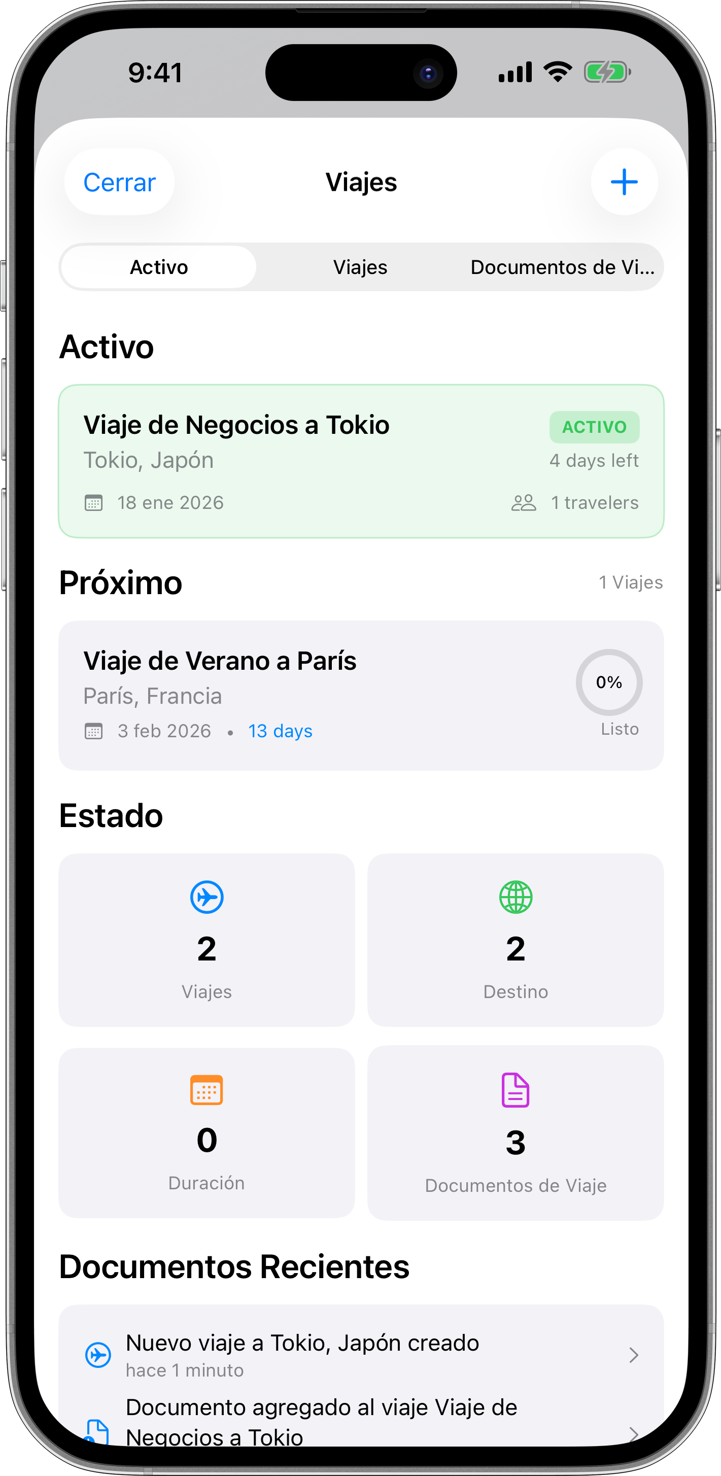 Funciones de gestión de viajes